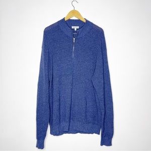 Peter Millar Blue Quarter Zip Knit Sweater Size XXL